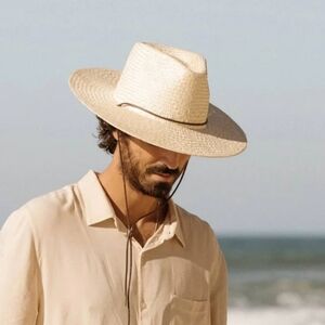 NWT WILL + BEAR AUSTRALIAN Rider Bone White Palm Straw Hat Unisex Medium